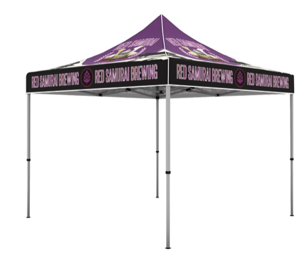 10ft custom canopy tent with full-color printed top and aluminum frame