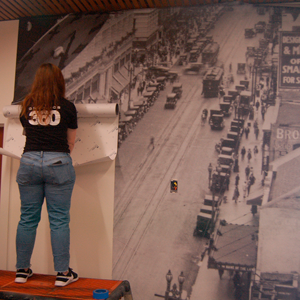 Custom wall graphics printed on adhesive vinyl — durable, vibrant, and removable without damage