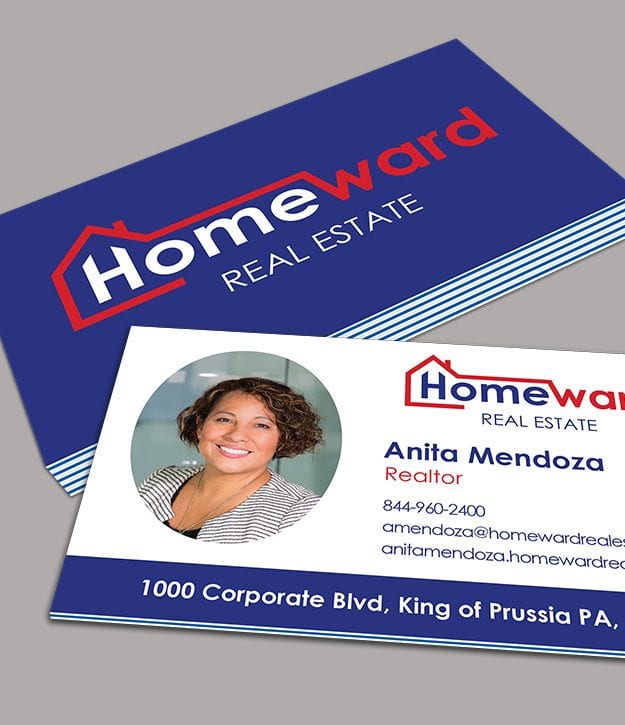 Business card printing with custom logo design